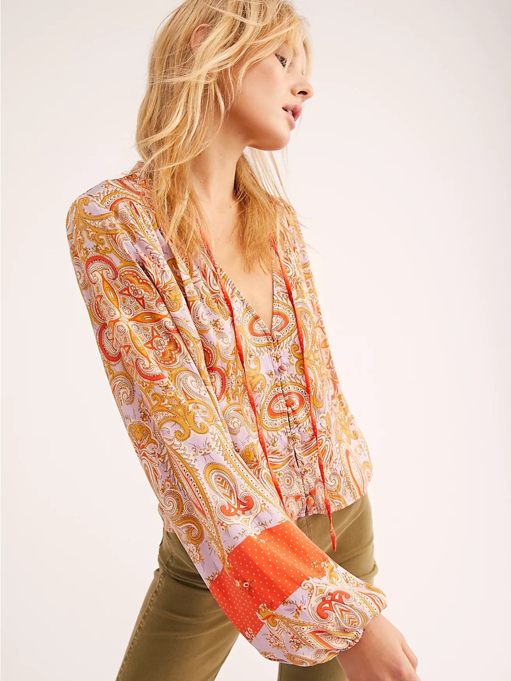 Free People Beautiful Day Paisley Blouse NWOT